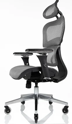 Nouhaus Ergo3D Ergonomic Fabric High-Back Office Chair, Silver Gray