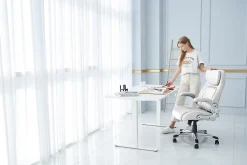 Nouhaus Posture Ergonomic PU Leather High-Back Executive Office Chair, Flat White