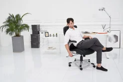 Nouhaus Posture Ergonomic PU Leather High-Back Executive Office Chair, Flat Black