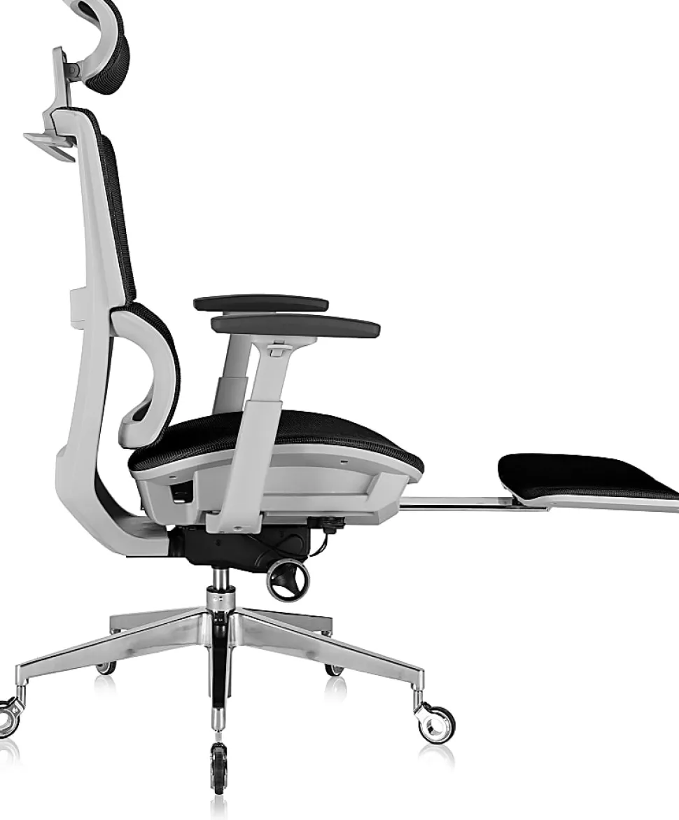 Nouhaus Rewind Ergonomic Fabric High-Back Executive Office Chair, Black