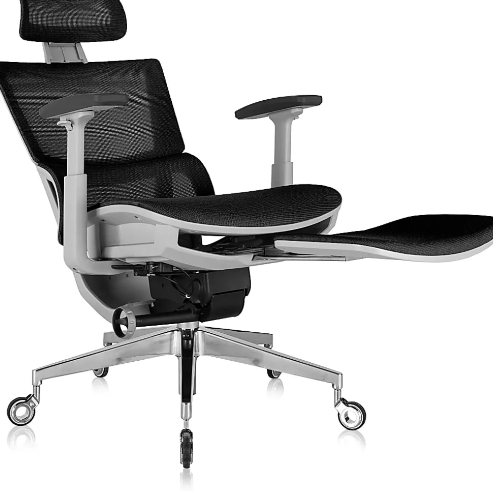 Nouhaus Rewind Ergonomic Fabric High-Back Executive Office Chair, Black