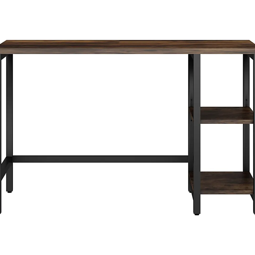 NuSparc Metal Frame Desk - Vintage Oak, Black Top - Contemporary Style - 220 lb Capacity