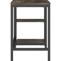 NuSparc Metal Frame Desk - Vintage Oak, Black Top - Contemporary Style - 220 lb Capacity