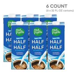 Nutpods® Unsweetened Non-Dairy Half & Half Creamer, 32 fl oz cartons, 6 pack