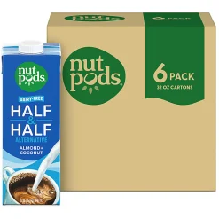 Nutpods® Unsweetened Non-Dairy Half & Half Creamer, 32 fl oz cartons, 6 pack
