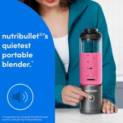 Nutribullet Flex Portable Blender, 22.4 Oz, Gunmetal Gray, Total Qty 1