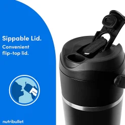 Nutribullet Flip Insulated Portable Blender, 20 Oz, Matte Black, Total Qty 1
