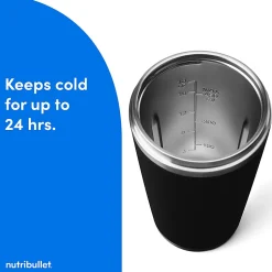 Nutribullet Flip Insulated Portable Blender, 20 Oz, Matte Black, Total Qty 1