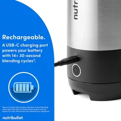 Nutribullet Flip Insulated Portable Blender, 20 Oz, Silver, Total Qty 1