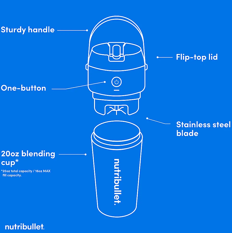 Nutribullet Flip Insulated Portable Blender, 20 Oz, Silver, Total Qty 1