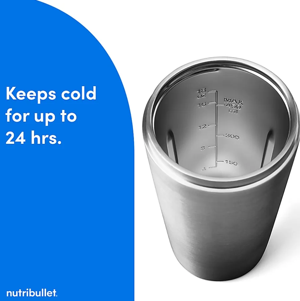 Nutribullet Flip Insulated Portable Blender, 20 Oz, Silver, Total Qty 1