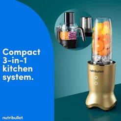 Nutribullet Ultra Plus+ 3-1 Compact Kitchen System, 32 Oz, Brass, Total Qty 1