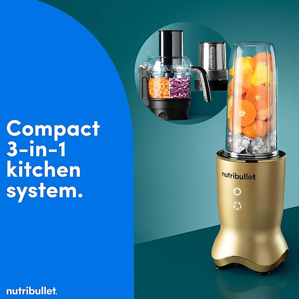 Nutribullet Ultra Plus+ 3-1 Compact Kitchen System, 32 Oz, Brass, Total Qty 1