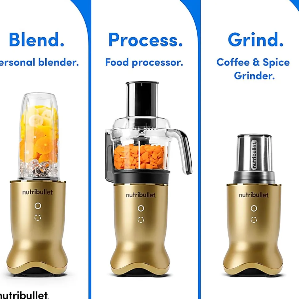 Nutribullet Ultra Plus+ 3-1 Compact Kitchen System, 32 Oz, Brass, Total Qty 1