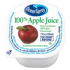 Ocean Spray Apple Juice, 4 Oz, Pack Of 48 Cups