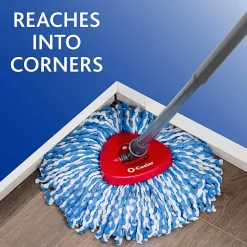 O-Cedar EasyWring RinseClean Spin Mop - MicroFiber Head - Washable, Reusable, Machine Washable, Refillable, Telescopic Handle - Multi - 1 Each