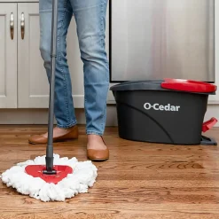 O-Cedar EasyWring Spin Mop & Bucket System - Red, Gray - 1 Each