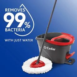 O-Cedar EasyWring Spin Mop & Bucket System - Red, Gray - 1 Each
