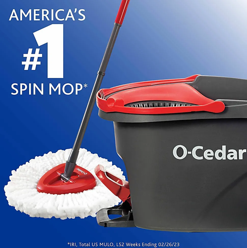 O-Cedar EasyWring Spin Mop & Bucket System - Red, Gray - 1 Each