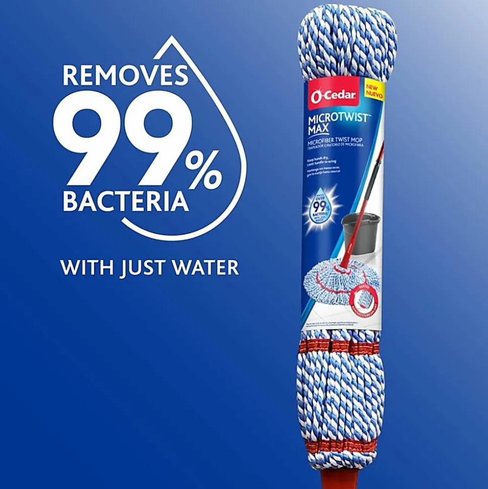 O-Cedar MicroTwist MAX Microfiber Mop - MicroFiber Head - Absorbent, Reusable, Machine Washable, Easy to Use, Comfortable Grip, Refillable - Multi