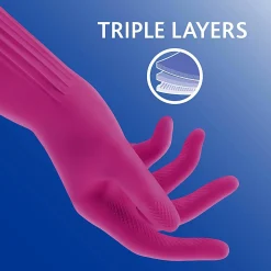 O-Cedar Playtex Living Gloves - Chemical, Bacteria Protection - Medium Size - Latex, Neoprene, Nitrile - 166119