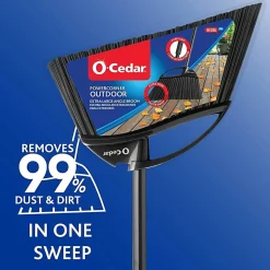 O-Cedar PowerCorner Outdoor Broom - Black, Gray - 1 Each