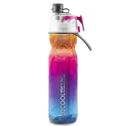 O2COOL Mist N’ Sip Water Bottle, 20 Oz, Ombre Raspberry