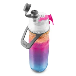 O2COOL Mist N’ Sip Water Bottle, 20 Oz, Ombre Raspberry