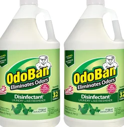 OdoBan Disinfectant Concentrate And Odor Eliminator, 1 Gallon, Original Eucalyptus Scent, Pack Of 2 Jugs