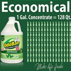 OdoBan Odor Eliminator Disinfectant, 1 Gallon Concentrate and 32 Oz Spray Bottle, Original Eucalyptus Scent