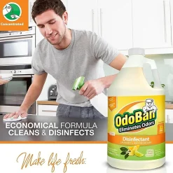 OdoBan Odor Eliminator Disinfectant Concentrate, Citrus Scent, 128 Oz, Case Of 4 Bottles