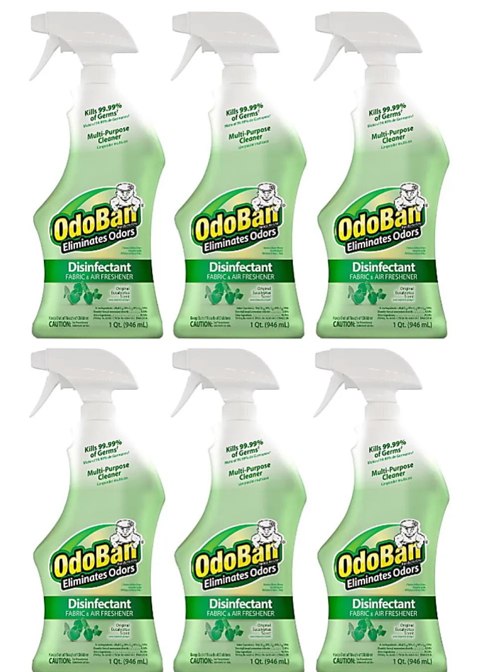 OdoBan® Odor Eliminator Disinfectant Spray, Original Eucalyptus Scent, 32 Oz Bottle, Case Of 6