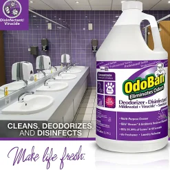 OdoBan Professional Disinfectant and Odor Eliminator Concentrate, Lavender Scent, 1 Gallon, Pack Of 4 Jugs