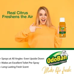 OdoBan Real Citrus Air Freshener, Orange Scent, 10 Oz, Set Of 2 Spray Cans