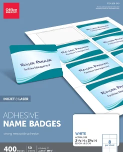 Office Depot® Brand Adhesive Name Badges, 2-1/3