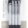 Office Depot® Brand Advanced Ink Retractable Ballpoint Pens, Needle Point, 0.7 mm, Silver Barrel, Black Ink, Pack Of 4