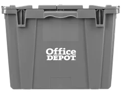 Office Depot® Brand Attached-Lid Storage Container, 12"H x 17"W, x 27"D, Gray