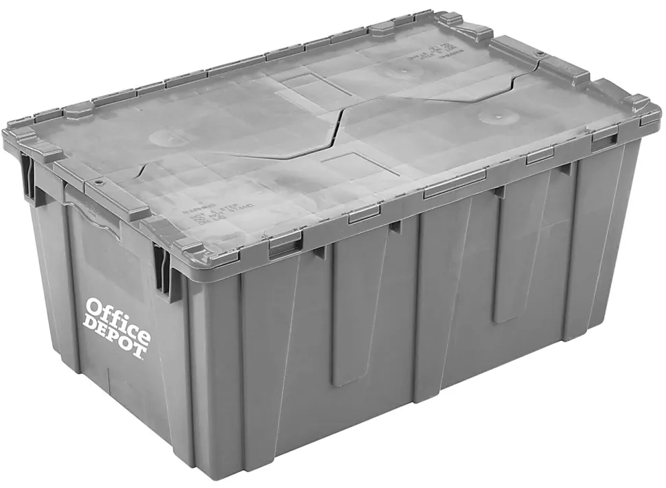 Office Depot® Brand Attached-Lid Storage Container, 12"H x 17"W, x 27"D, Gray