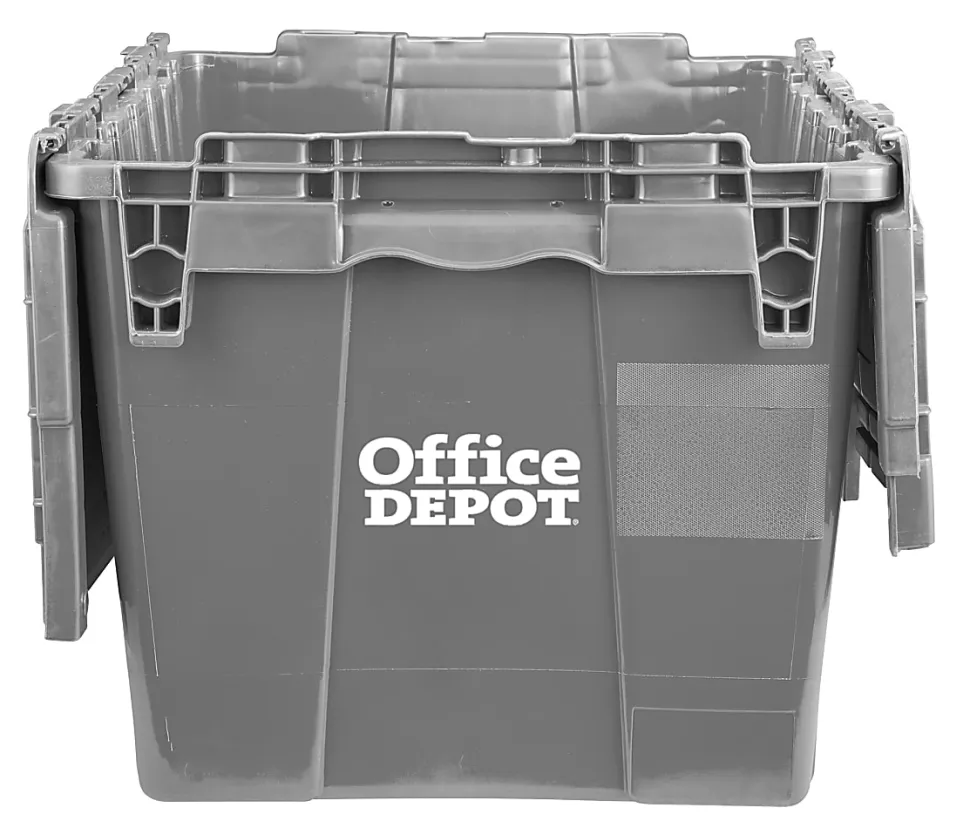 Office Depot® Brand Attached-Lid Storage Container, 12"H x 15"W, x 21"D, Gray