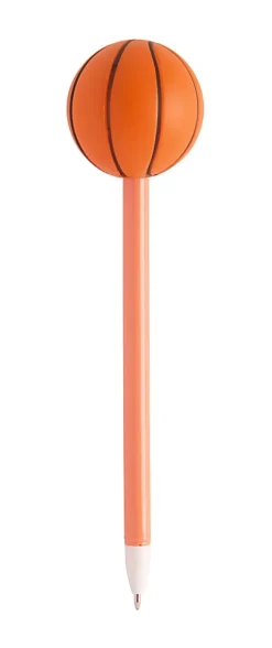 Office Depot® Brand Ballpoint Pen With Topper, Medium Point, 0.7 mm, Orange Barrel, Black Ink, Basketball