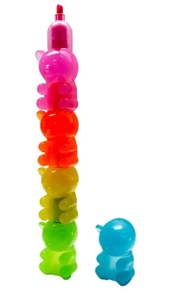 Office Depot® Brand Bear-Shaped Mini Highlighter Set, Assorted Colors, Set Of 4 Highlighters