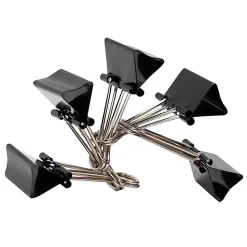 Office Depot® Brand Binder Clips, Medium, 1-1/4" Wide, 5/8" Capacity, Black, Pack Of 144 (12 Boxes Of 12 Clips)