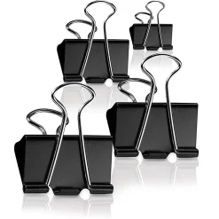 Office Depot® Brand Binder Clips, Medium, 1-1/4" Wide, 5/8" Capacity, Black, Box Of 12