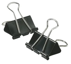 Office DepotĀ® Brand Binder Clips, Small, 3/4" Wide, 3/8" Capacity, Black, Box Of 12