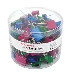 Office Depot® Brand Binder Clip Combo Pack, Assorted Sizes, Assorted Colors, Pack Of 200