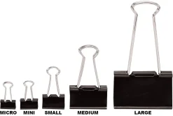 Office DepotĀ® Brand Binder Clips, Small, 3/4" Wide, 3/8" Capacity, Black, Pack Of 36