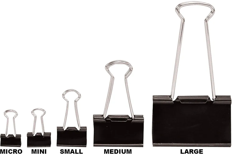 Office Depot® Brand Binder Clips, Small, 3/4" Wide, 3/8" Capacity, Black, Pack Of 36