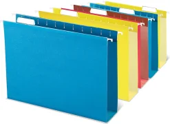 Office Depot® Brand Box-Bottom Hanging File Folders, Letter Size (8-1/2" x 11"), 2" Expansion, Assorted Colors, Pack Of 12
