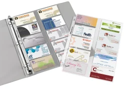 Office DepotĀ® Brand Business Card Binder Pages, 8-1/2" x 11", Clear, Pack Of 10