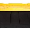 Office Depot® Brand by GreenMade® Professional Storage Tote With Handles/Snap Lid, 27 Gallon, 30-1/10" x 20-1/4" x 14-3/4", Black/Yellow